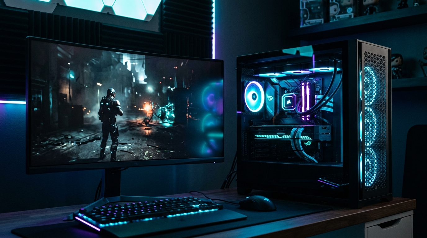 Gaming PC setup optimized for better frame rates and smoother gameplay